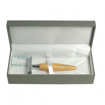 Cтанoк для бритья Muehle Pinsel Т-образный KOSMO с прямой головкой, оливковое дерево + нерж.сталь