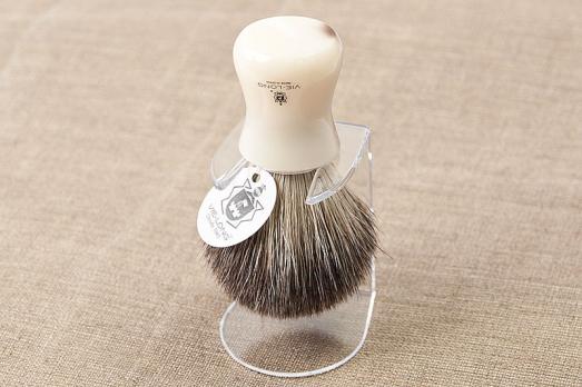 Кисточка-помазок для бритья VIE-LONG, серый барсучий ворс, акрил