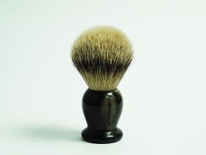 Кисточка-помазок Gentleman Barbier из щетины барсука Silvertip, ручка из темного буйволиного рога