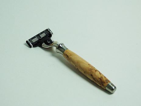 Бритвенный станок gentleman barbier адаптированный под Mach3, ручка из карельской берёзы