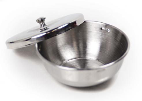 Чашка для взбивания пены для бритья Thiers-Issard (с крышечкой), нержавеющая сталь
