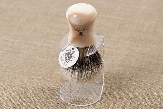 Кисточка-помазок для бритья Vie-Long, серый барсучий ворс, акрил