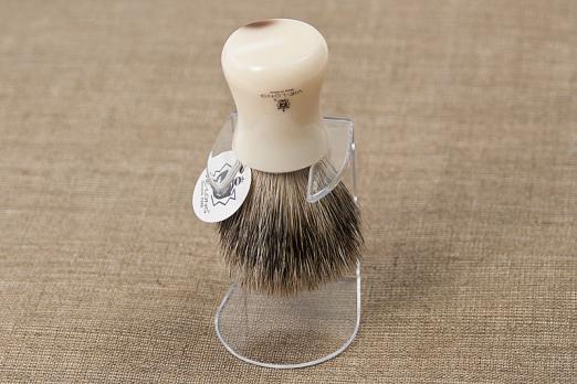Кисточка-помазок Vie-Long для бритья, серый барсучий ворс, акрил