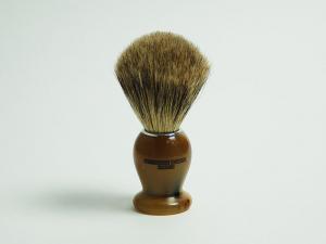 Кисточка-помазок Gentleman Barbier из щетины барсука, ручка из светлого буйволиного рога