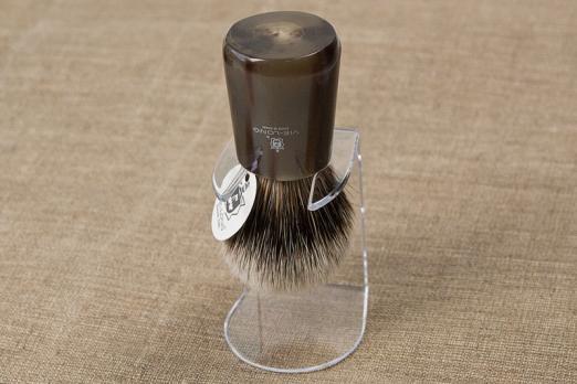 Кисточка-помазок для бритья VIE-LONG, "серебряный барсук", натур. рог