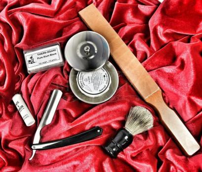 Элитный базовый набор для бритья опасной бритвой Thiers-Issard черный