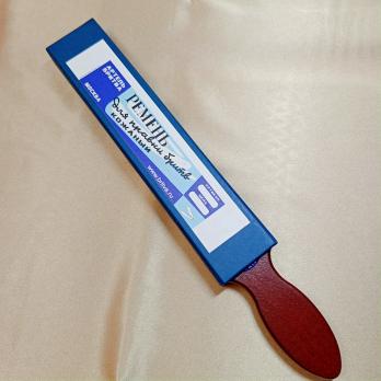 Ремень для правки бритв кожаный на деревянной колодке с мягкой подложкой